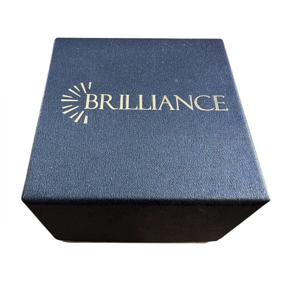 Brilliance Genuine Crystal Blue and Gold Ring